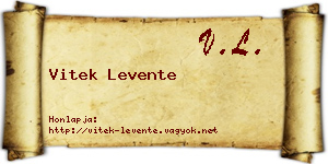 Vitek Levente névjegykártya