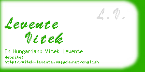 levente vitek business card